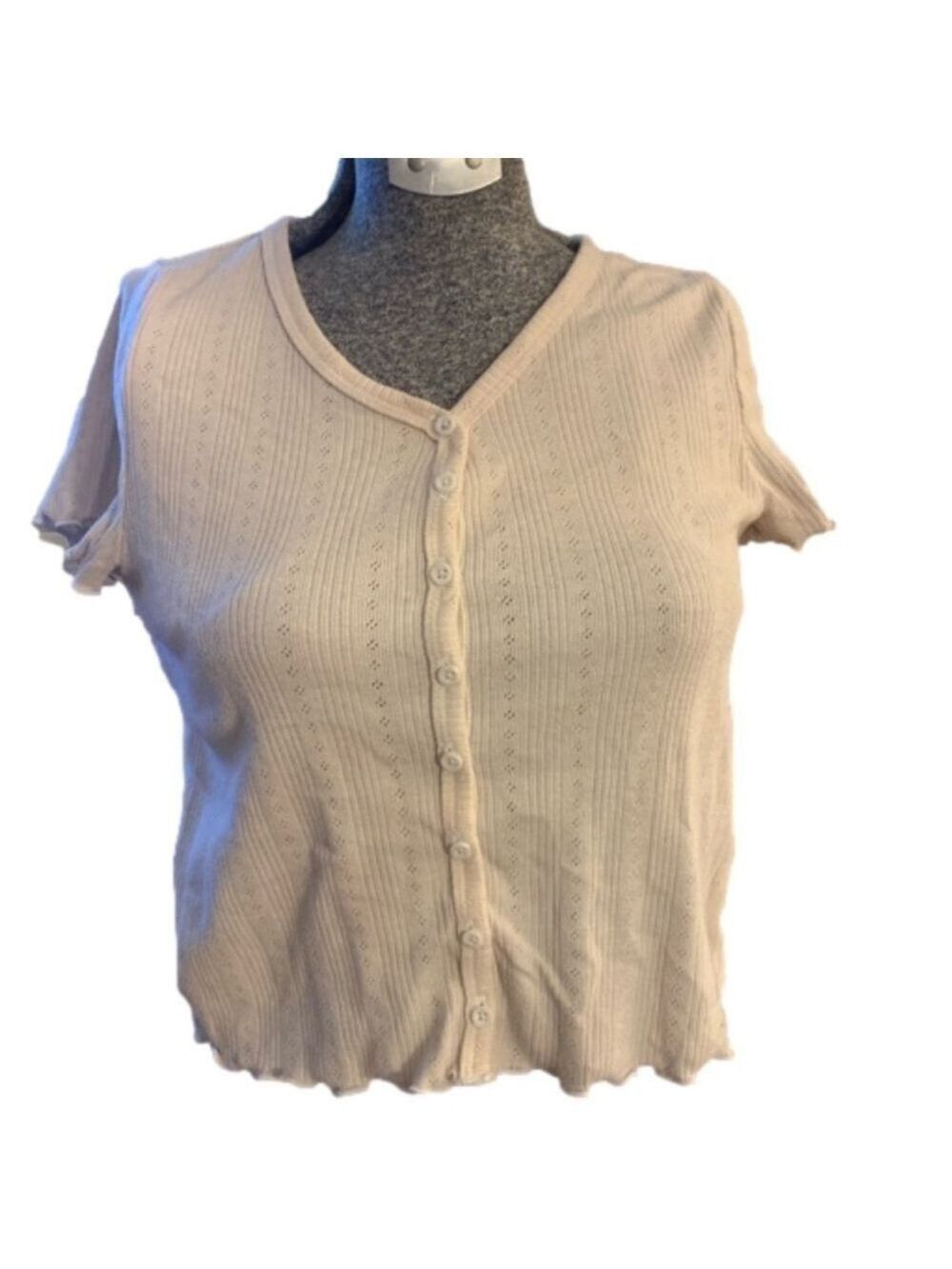Gap teen light pink shirt sleeve stretchy button up t-shirt
